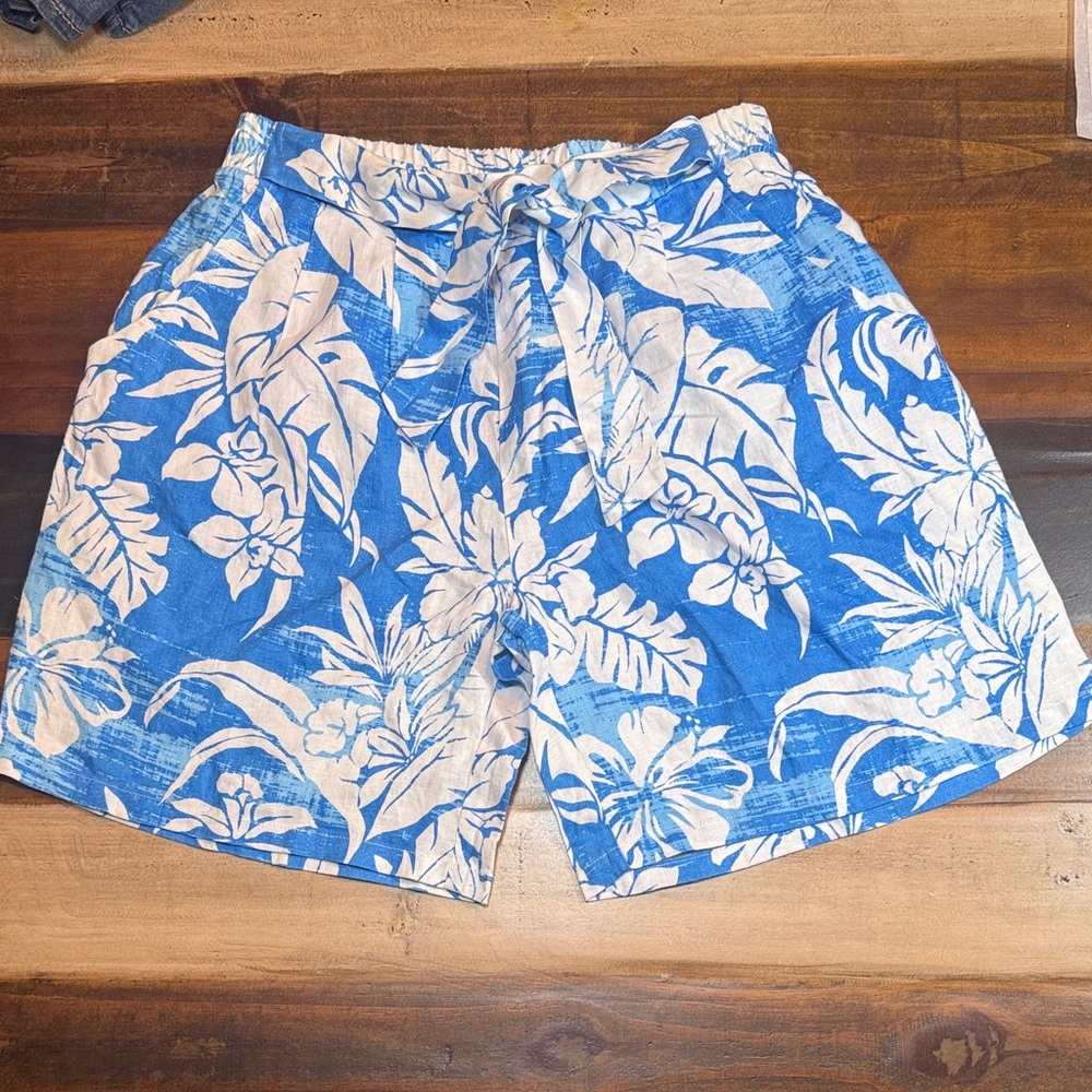 Margaritaville Blue Floral Linen  Shorts